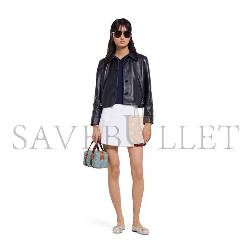Gvc*1 shiny leather jacket with horsebit 815063